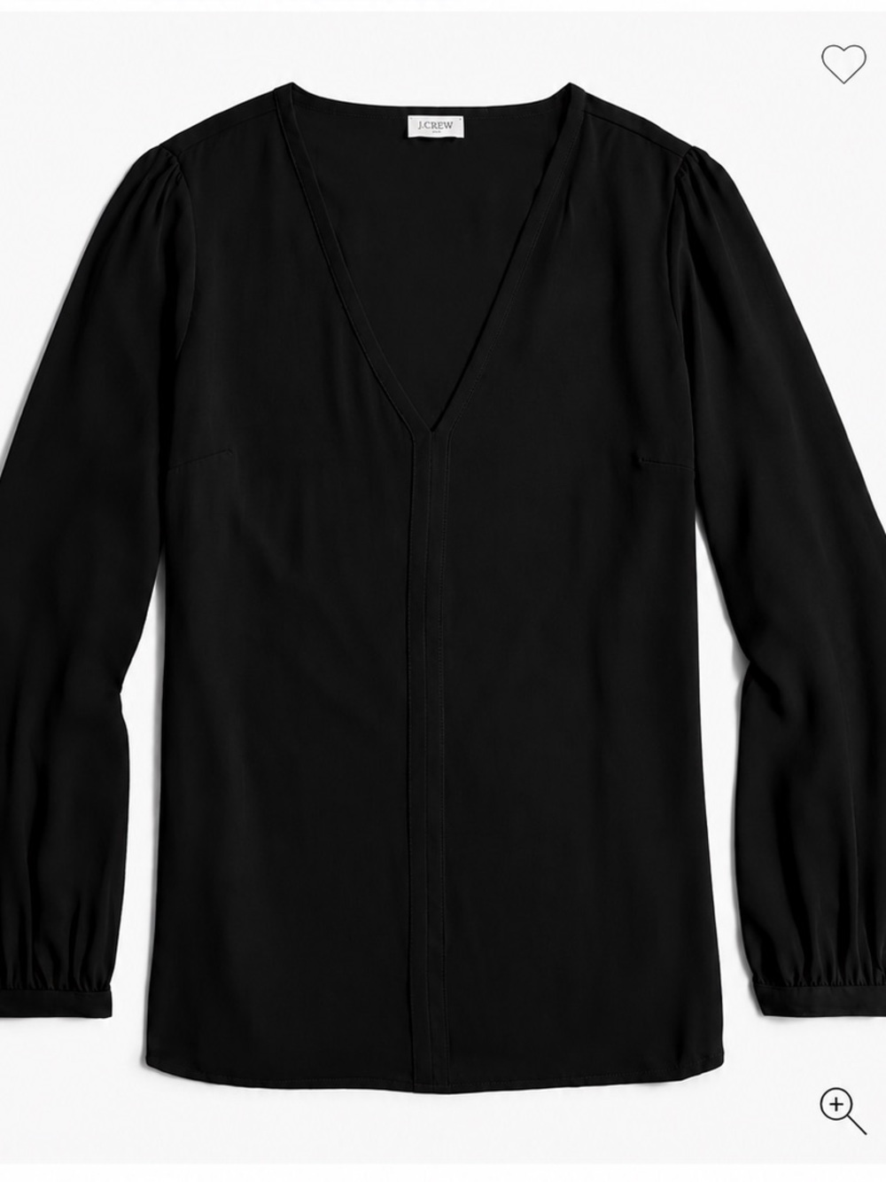 J. Crew Women's Black V-Neck Long-Sleeve Blouse XXS